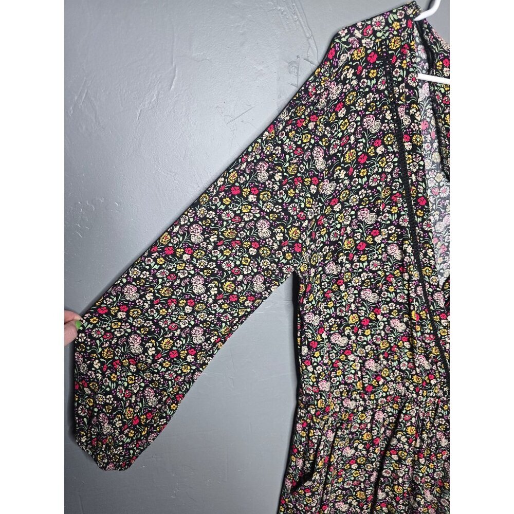 LOFT Floral v-neck Romper Large Botanical Cottagecore Spring - Picture 14 of 16